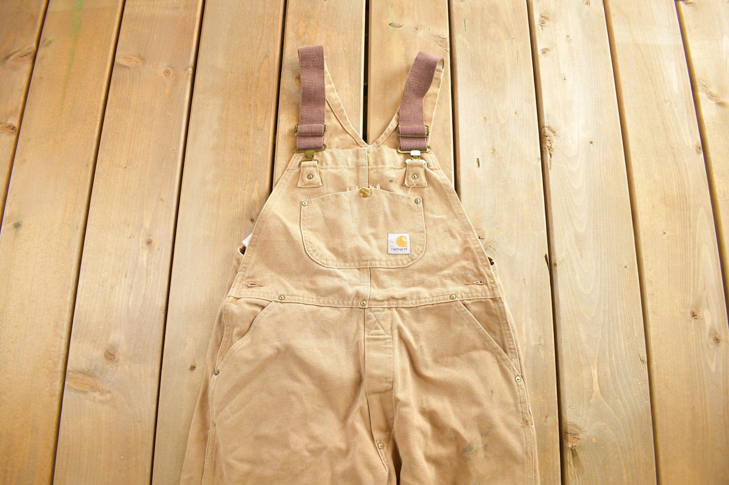 Vintage 1980s Carhartt Double Knee Canvas Overalls Men's 40 x 30 from propervintagecanada