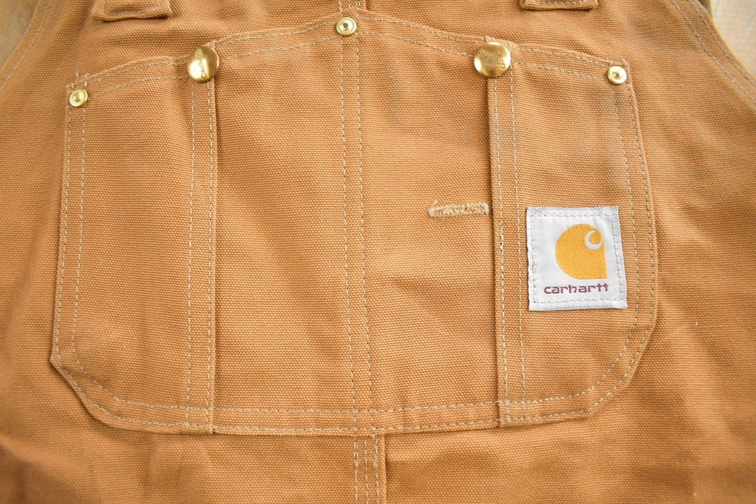 Vintage 1980s Carhartt Double Knee Canvas Overalls Men's 42 x 30 from propervintagecanada