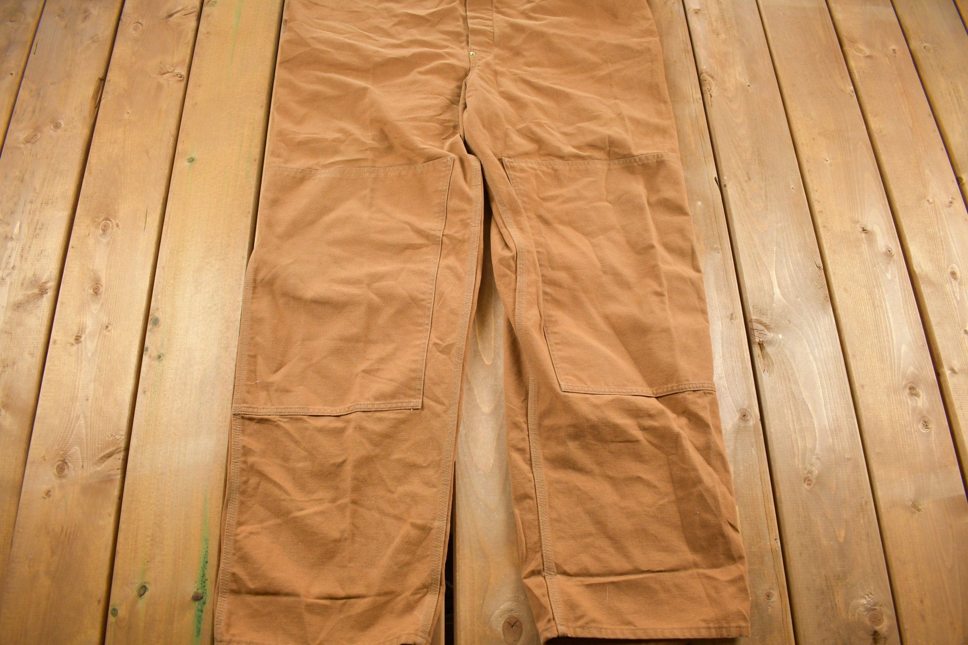 Vintage 1980s Carhartt Double Knee Canvas Overalls Men's 48 x 30.5 from propervintagecanada