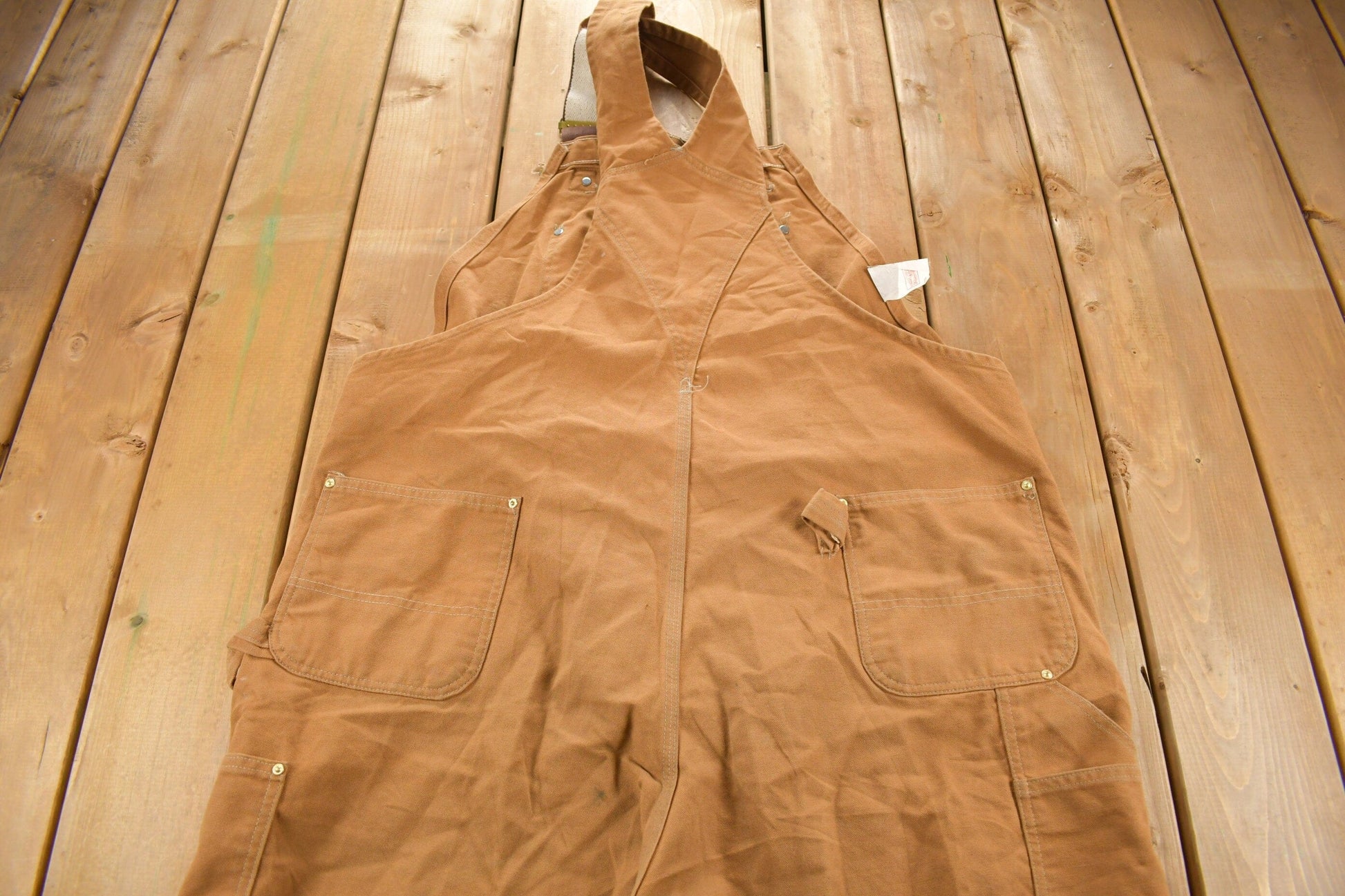 Vintage 1980s Carhartt Double Knee Canvas Overalls Men's 48 x 30.5 from propervintagecanada