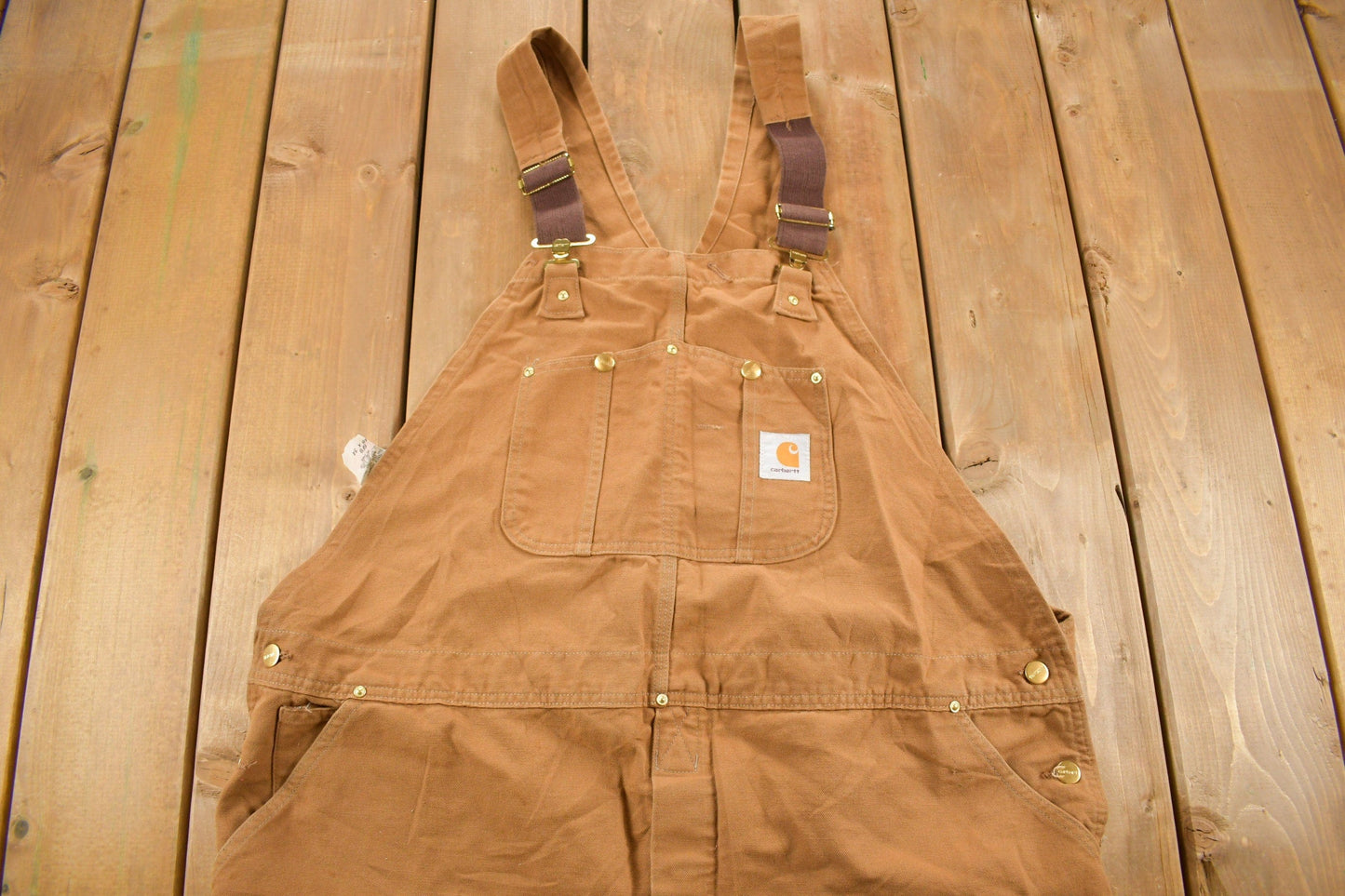 Vintage 1980s Carhartt Double Knee Canvas Overalls Men's 48 x 30.5 from propervintagecanada