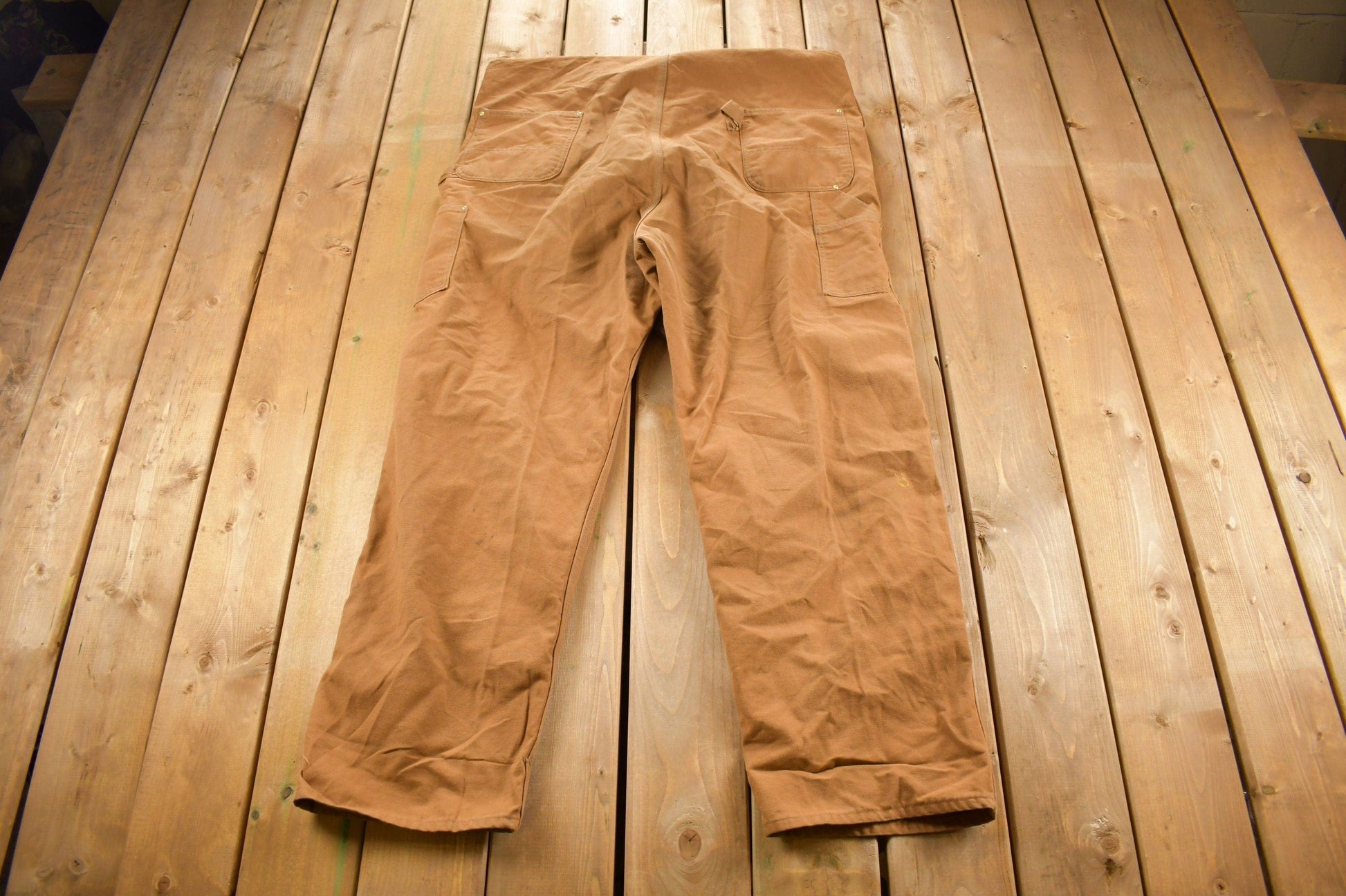 Vintage 1980s Carhartt Double Knee Canvas Overalls Men's 48 x 30.5 from propervintagecanada