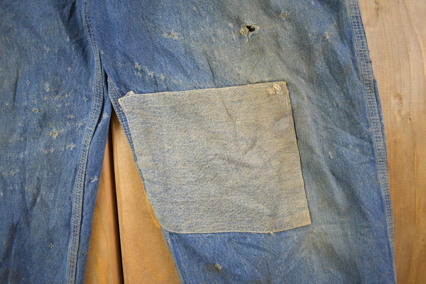 Vintage 1980s Carhartt Double Knee Distressed Denim Overalls Men's 36 x 30 from propervintagecanada