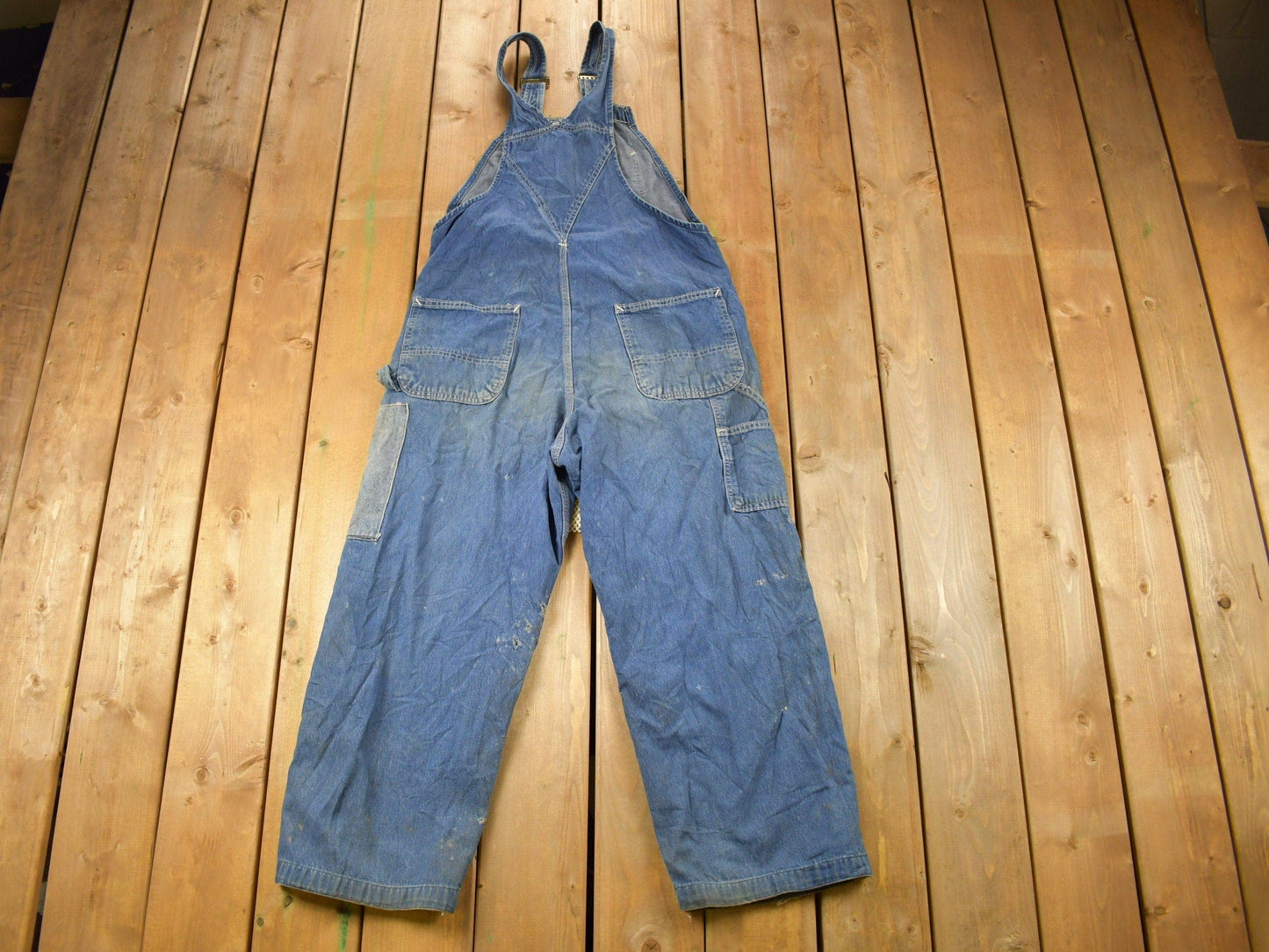 Vintage 1980s Carhartt Double Knee Distressed Denim Overalls Men's 36 x 30 from propervintagecanada