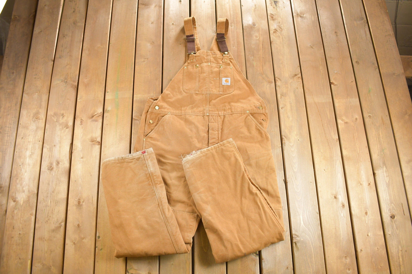 Vintage 1980s Carhartt Double Knee Quilted Canvas Overalls from propervintagecanada
