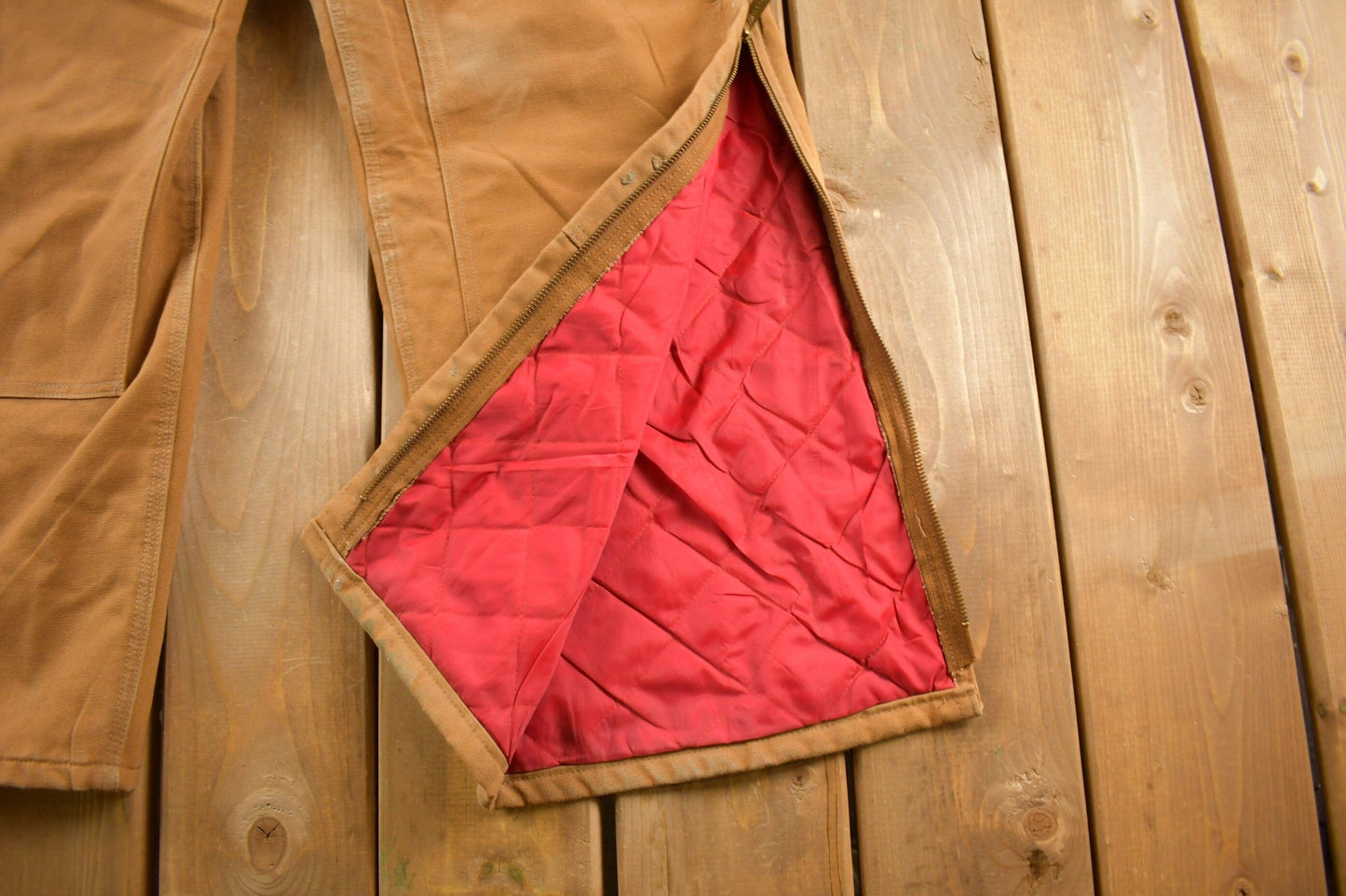 Vintage 1980s Carhartt Double Knee Quilted Canvas Overalls Men's 39 x 28 from propervintagecanada