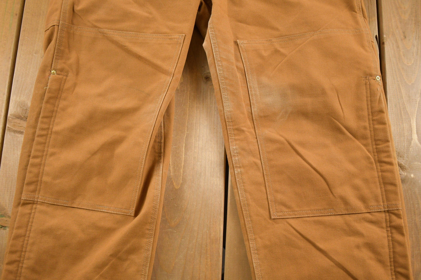Vintage 1980s Carhartt Double Knee Quilted Canvas Overalls Men's 39 x 28 from propervintagecanada