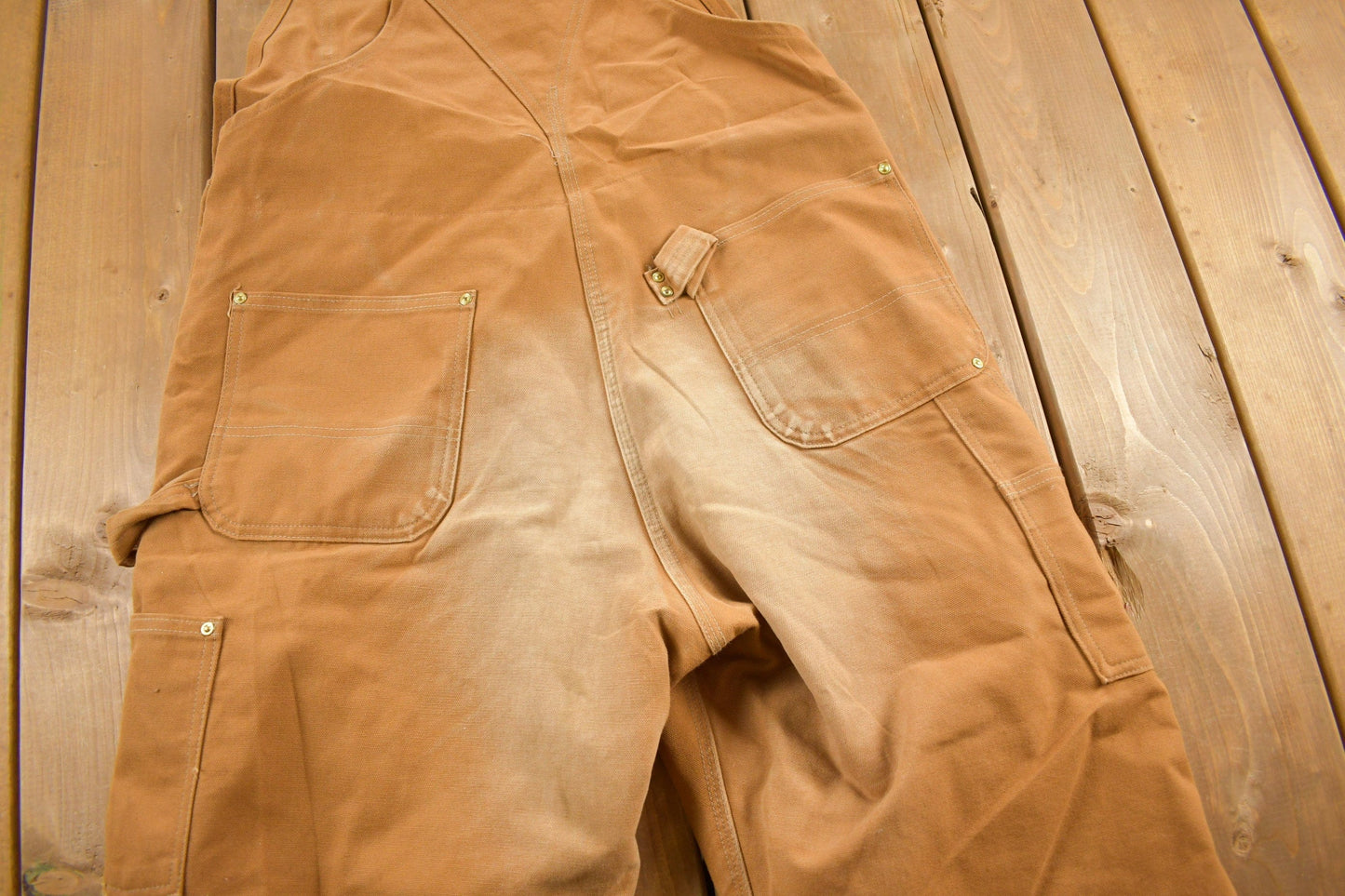 Vintage 1980s Carhartt Double Knee Quilted Canvas Overalls Men's 39 x 28 from propervintagecanada