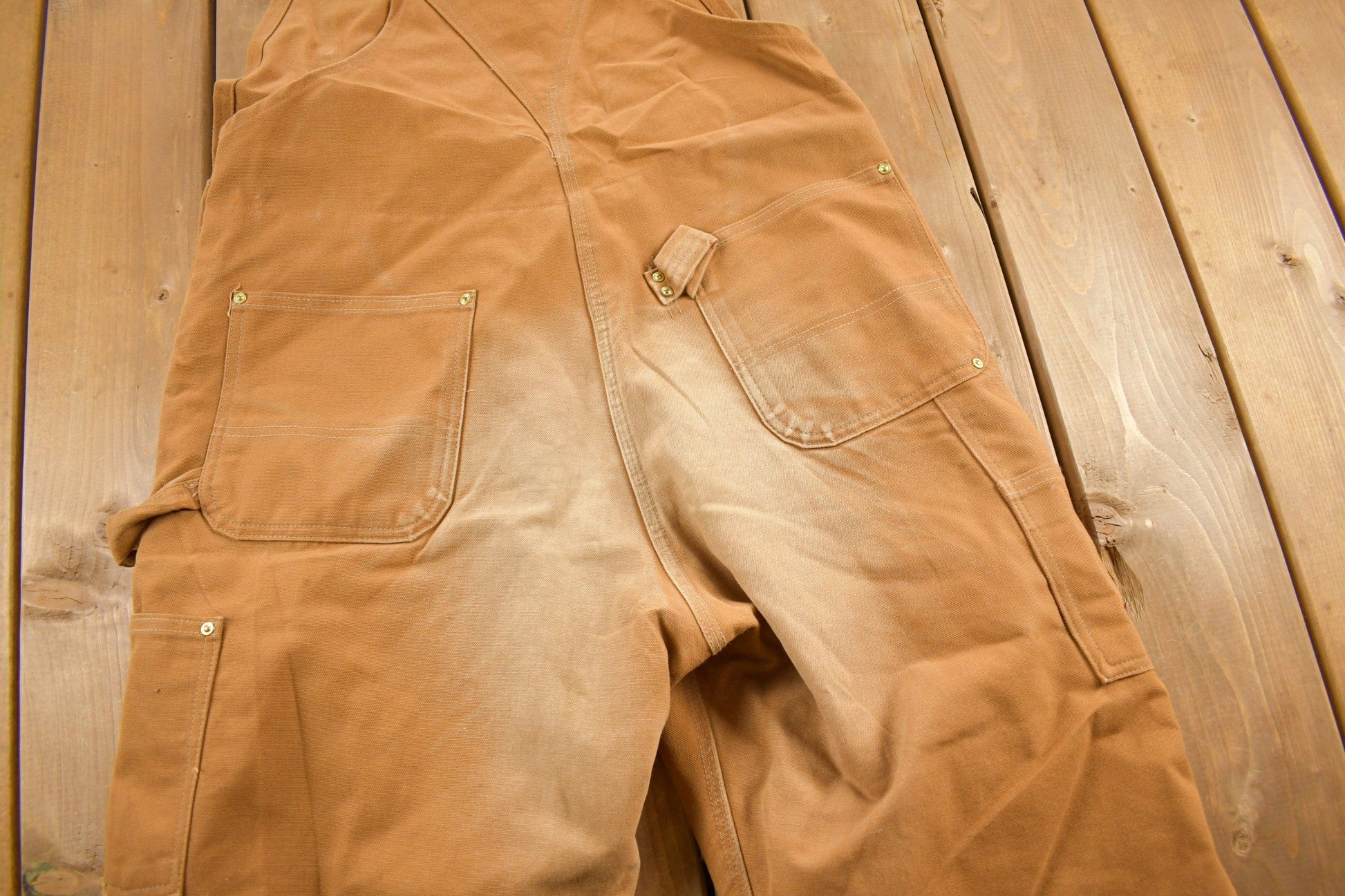 Vintage 1980s Carhartt Double Knee Quilted Canvas Overalls Men's 39 x 28 from propervintagecanada