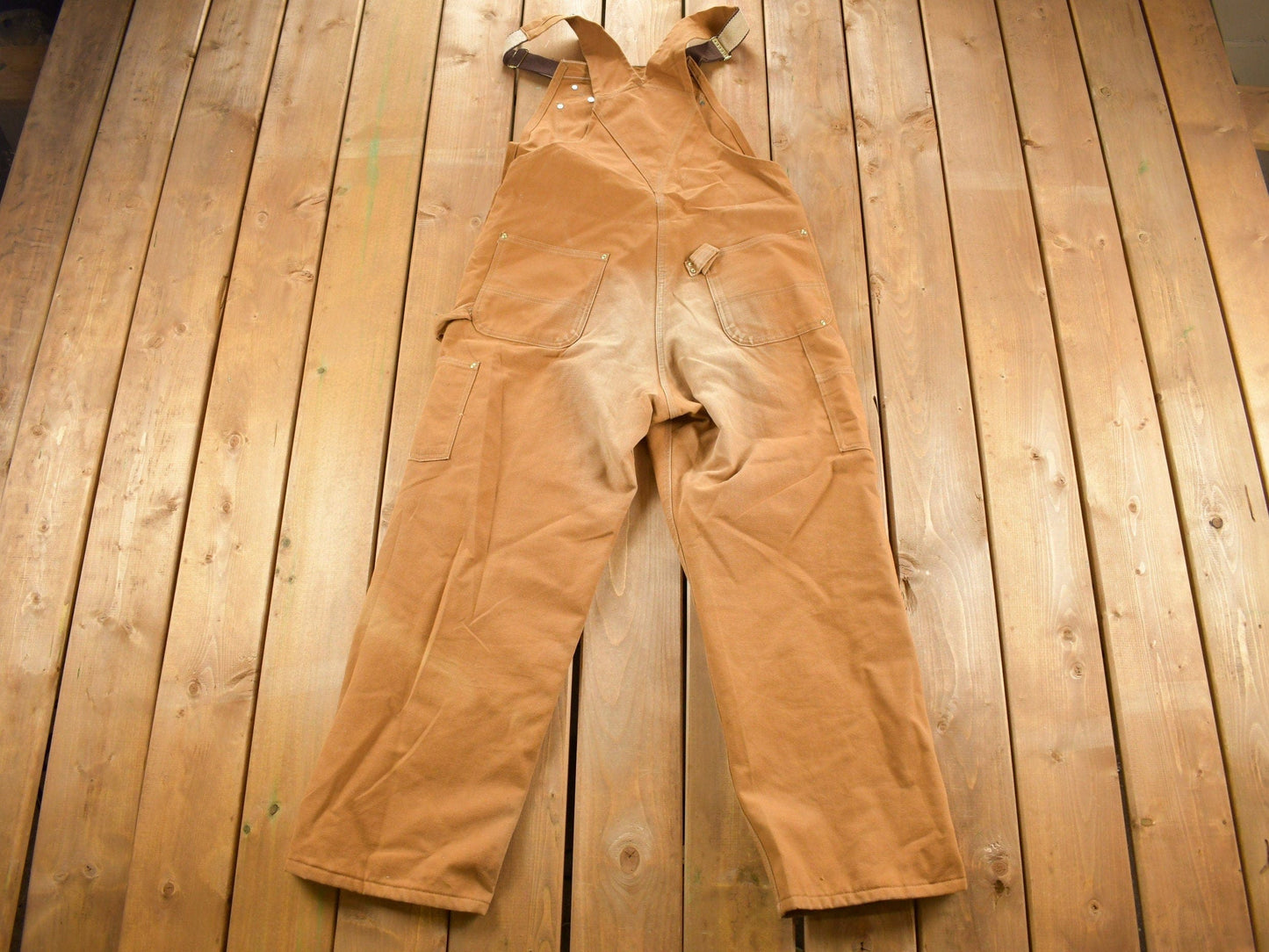 Vintage 1980s Carhartt Double Knee Quilted Canvas Overalls Men's 39 x 28 from propervintagecanada