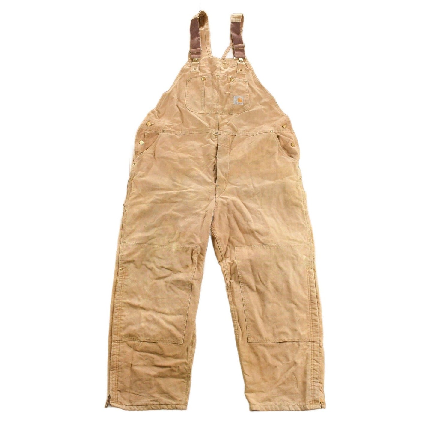 Vintage 1980s Carhartt Double Knee Quilted Canvas Overalls Men's 46 x 27 from propervintagecanada