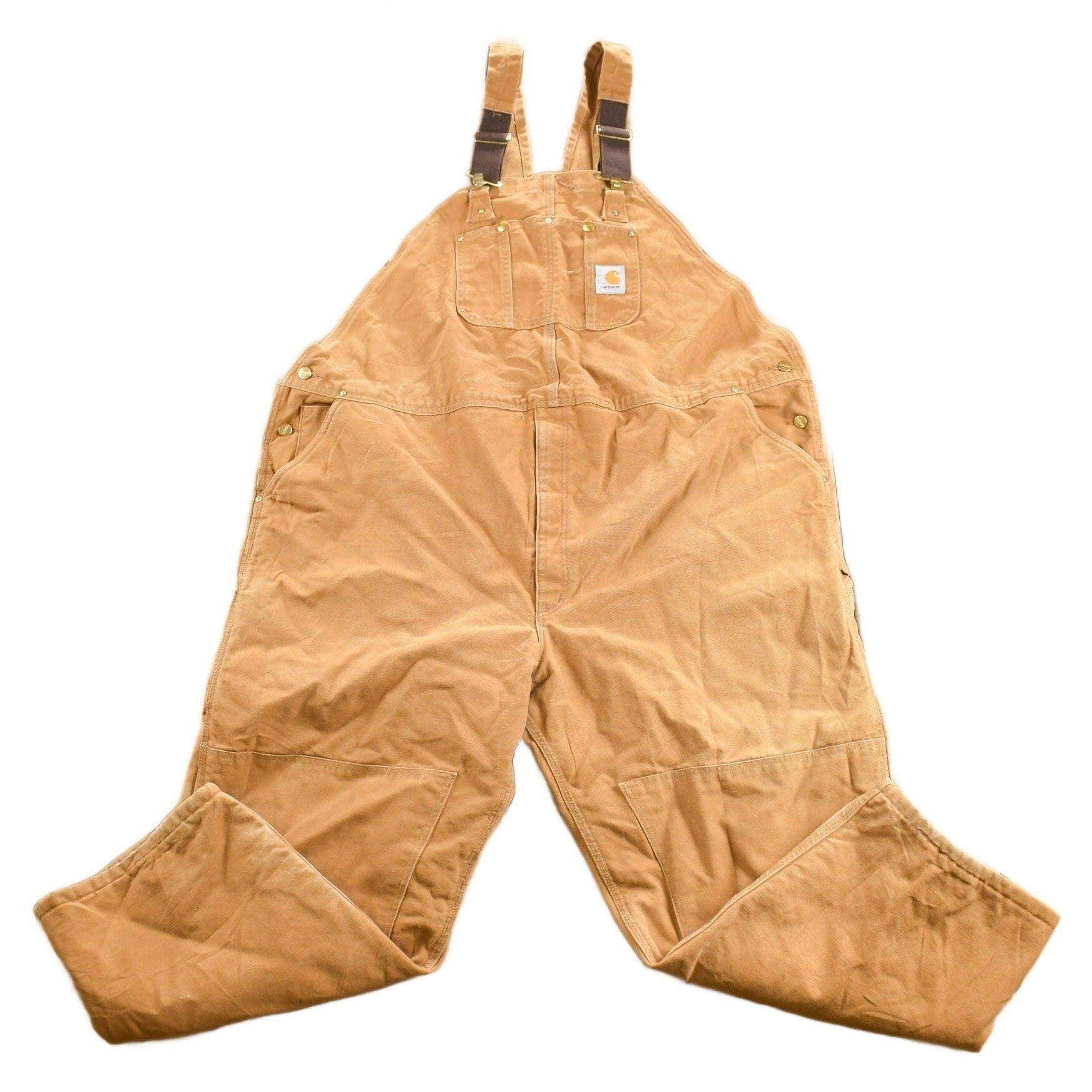 Vintage 1980s Carhartt Double Knee Quilted Canvas Overalls Men's 56 x 28 from propervintagecanada