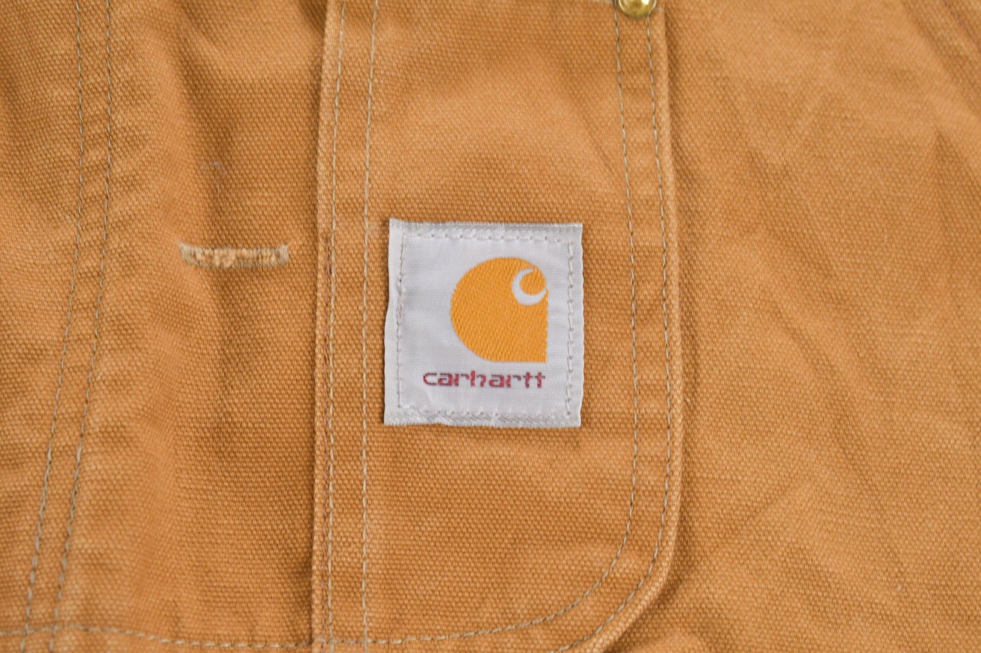 Vintage 1980s Carhartt Double Knee Quilted Canvas Overalls Men's 56 x 28 from propervintagecanada