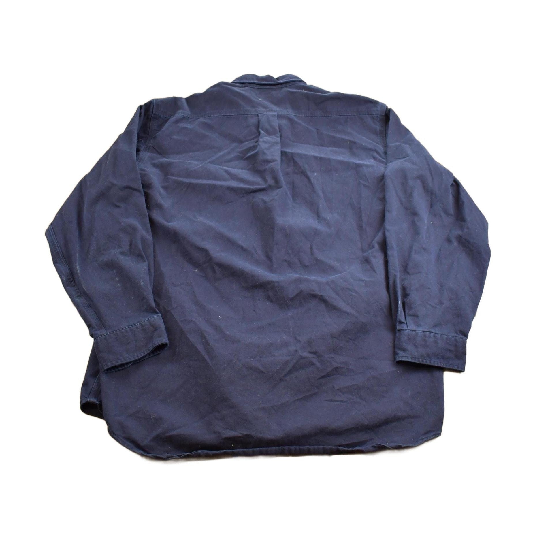 Vintage 1980s Carhartt Heavy Button Embroidered Up Shirt Men's XL from propervintagecanada