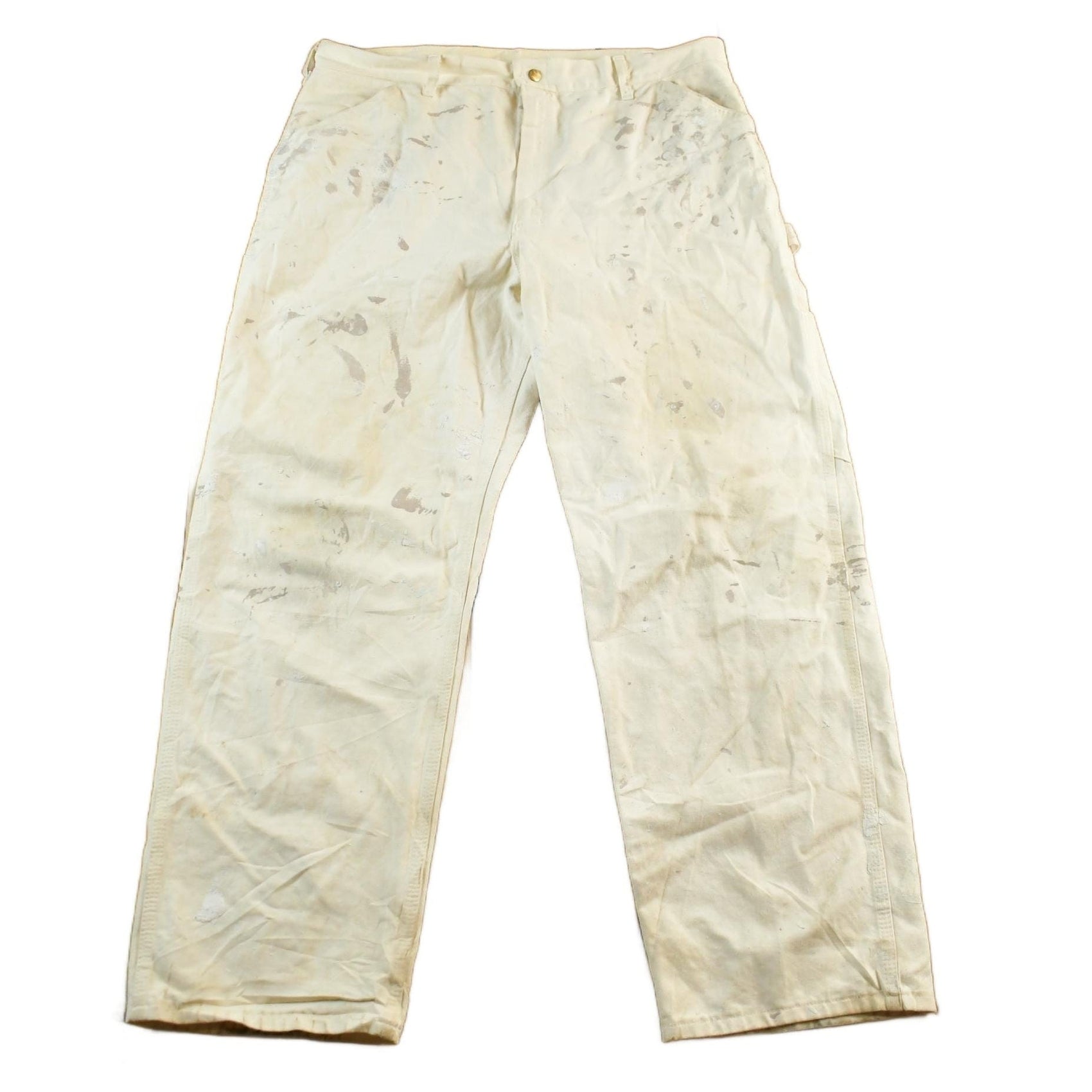 Vintage 1980s Carhartt Paint Distressed Carpenter Work Pants Men's Large 37 x 30 from propervintagecanada