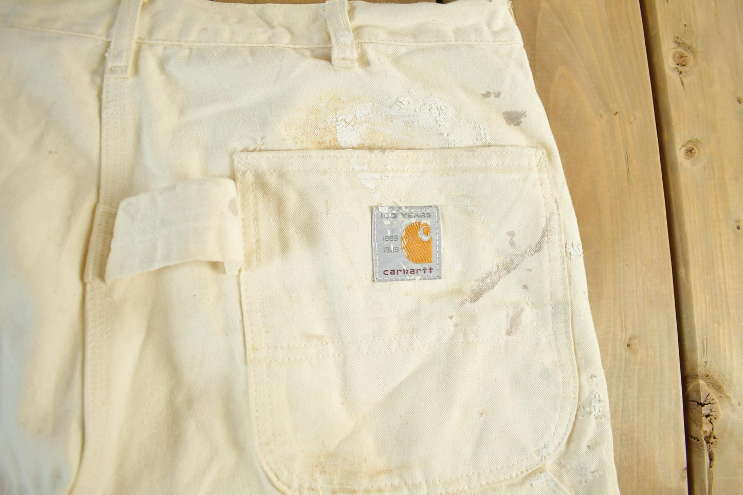 Vintage 1980s Carhartt Paint Distressed Carpenter Work Pants Men's Large 37 x 30 from propervintagecanada