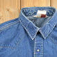 Vintage 1980s Carhartt Pearl Snap Denim Shirt Men's Medium from propervintagecanada