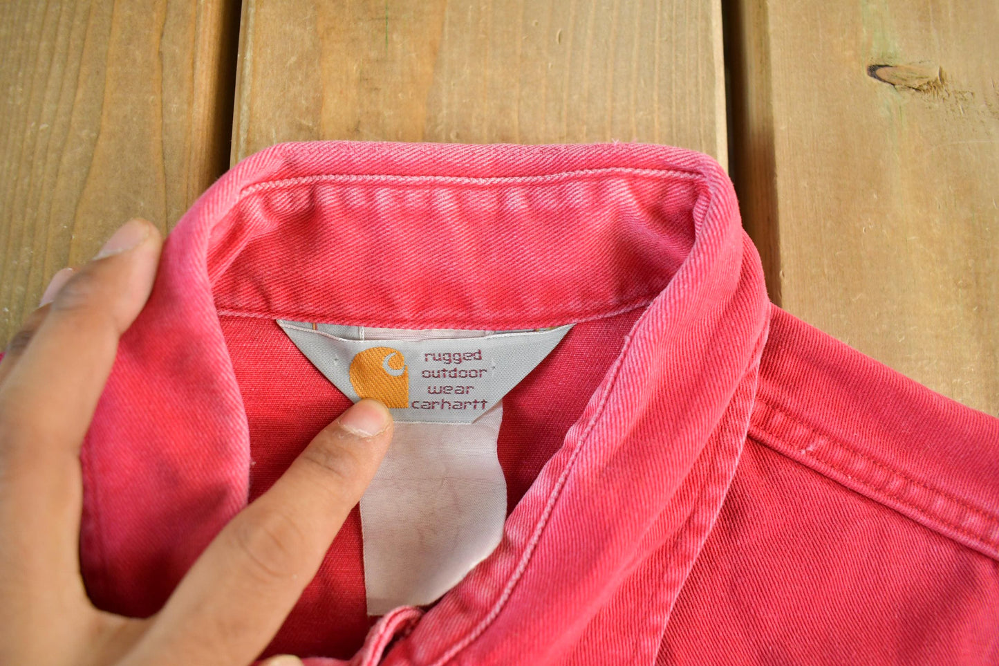 Vintage 1980s Carhartt Pearl Snap Work Shirt Men's Large from propervintagecanada