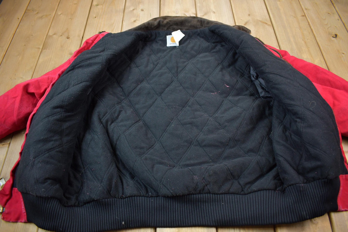 Vintage 1980s Carhartt Red Santa Fe Work Jacket Men's Large from propervintagecanada