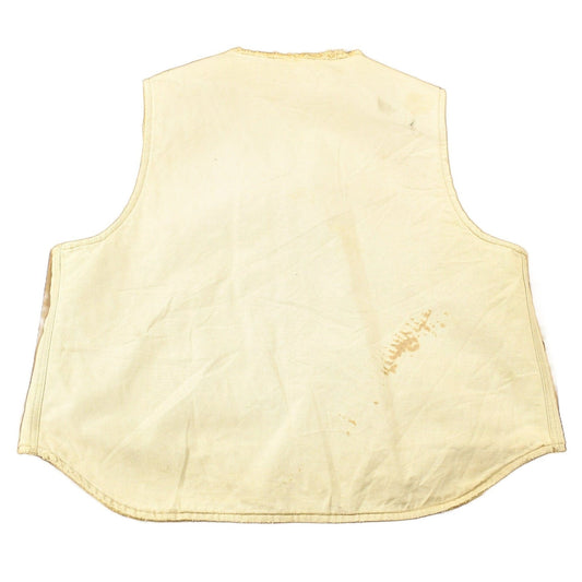 Vintage 1980s Carhartt Sherpa Lined Beige Work Vest from propervintagecanada