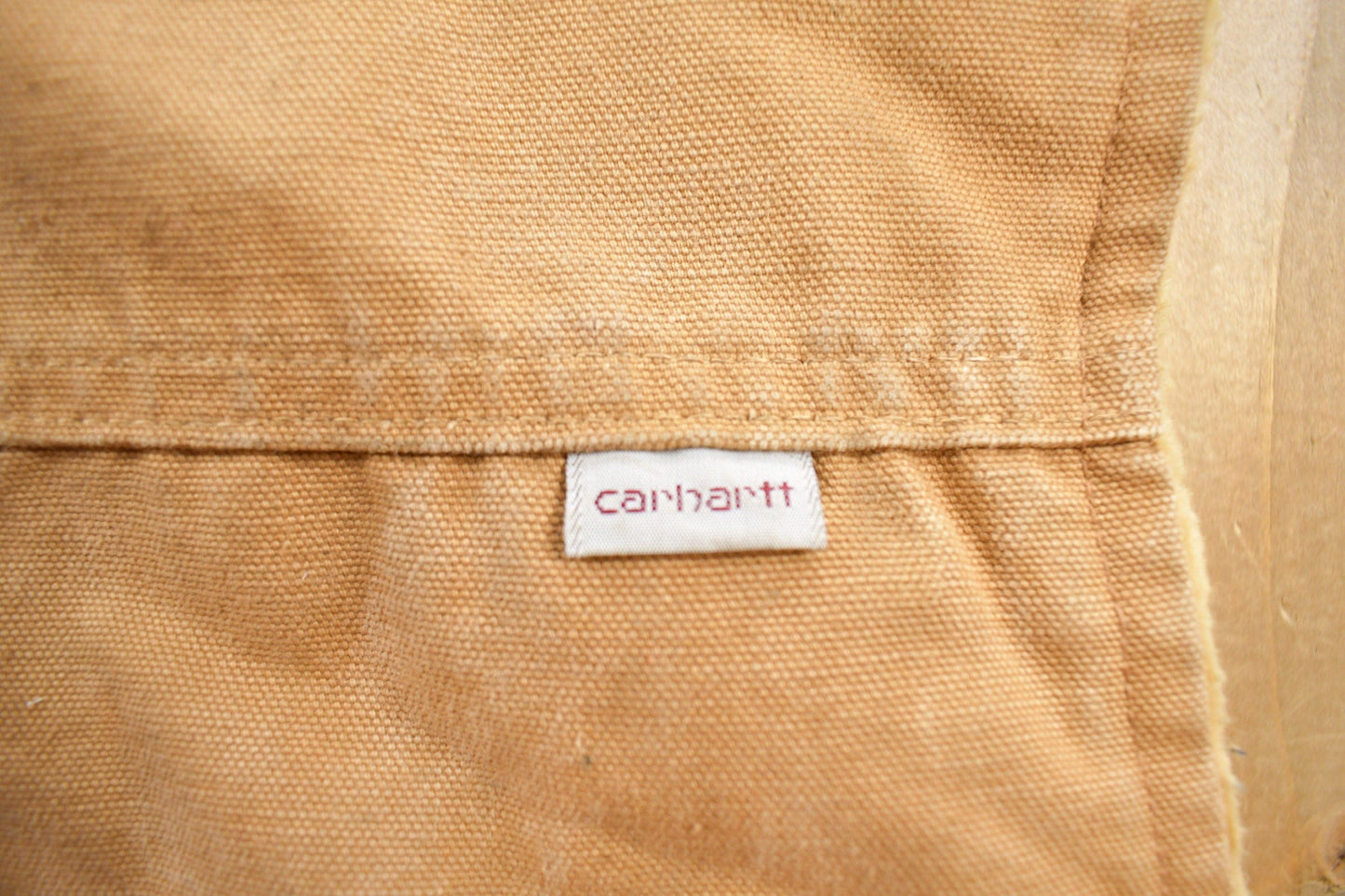 Vintage 1980s Carhartt Sherpa Lined Beige Work Vest Men's Medium from propervintagecanada