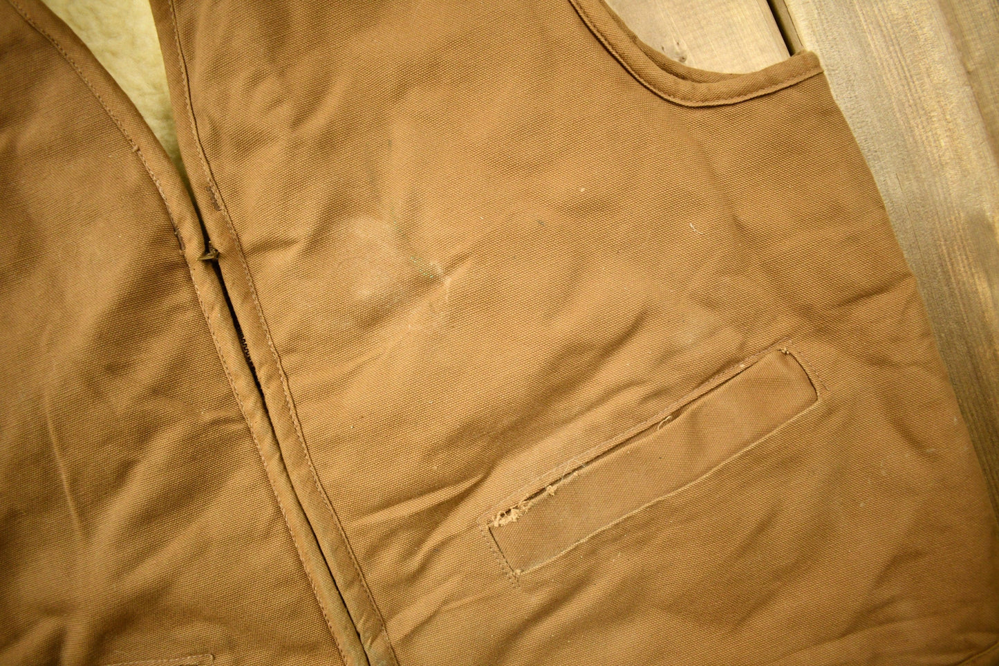 Vintage 1980s Carhartt Sherpa Lined Brown Work Vest Vintage Workwear Men's XL from propervintagecanada