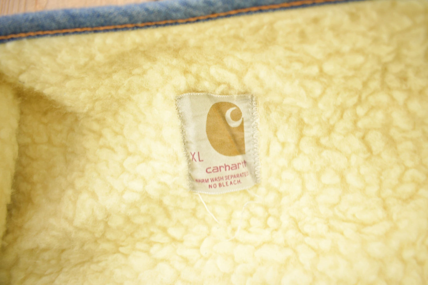 Vintage 1980s Carhartt Sherpa Lined Denim Work Vest Vintage Workwear Men's Large from propervintagecanada