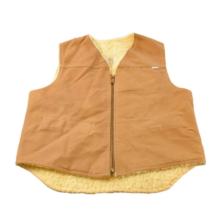 Vintage 1980s Carhartt Sherpa Lined Vest Jacket Mens Large from propervintagecanada