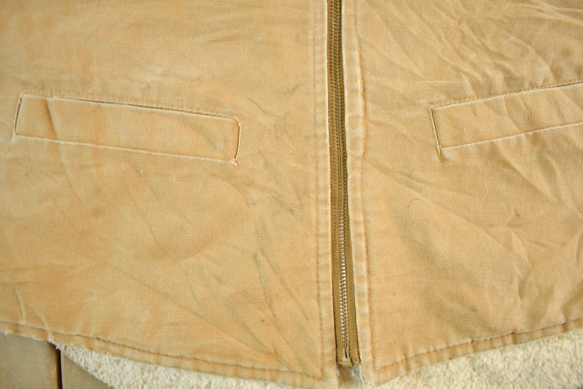 Vintage 1980s Carhartt Sherpa Lined Vest Jacket Mens Large Tall from propervintagecanada