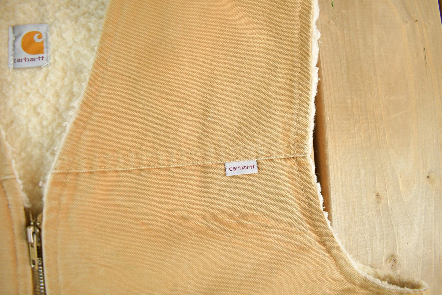 Vintage 1980s Carhartt Sherpa Lined Vest Jacket Mens Large Tall from propervintagecanada
