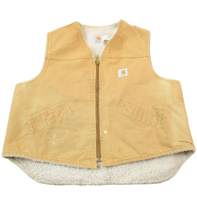 Vintage 1980s Carhartt Sherpa Lined Work Vest Made In USA Size 2XL Men's Large from propervintagecanada