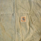 Vintage 1980s Carhartt Sun Faded Distressed Canvas Hooded Work Jacket Men's Large from propervintagecanada