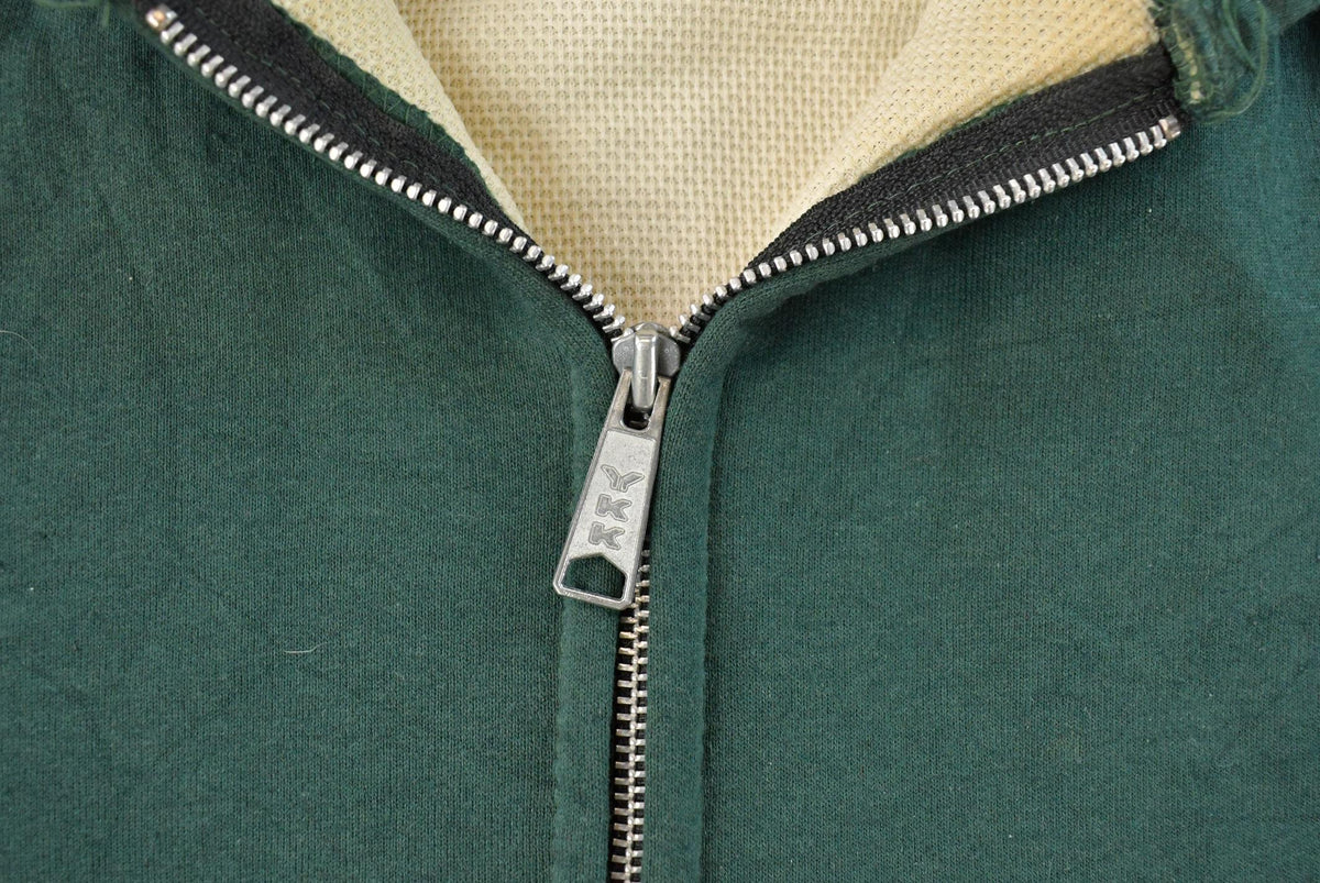 Vintage 1980s Carhartt Thermal Lined Full Zip Hoodie Sweatshirt Vest Men's XL from propervintagecanada