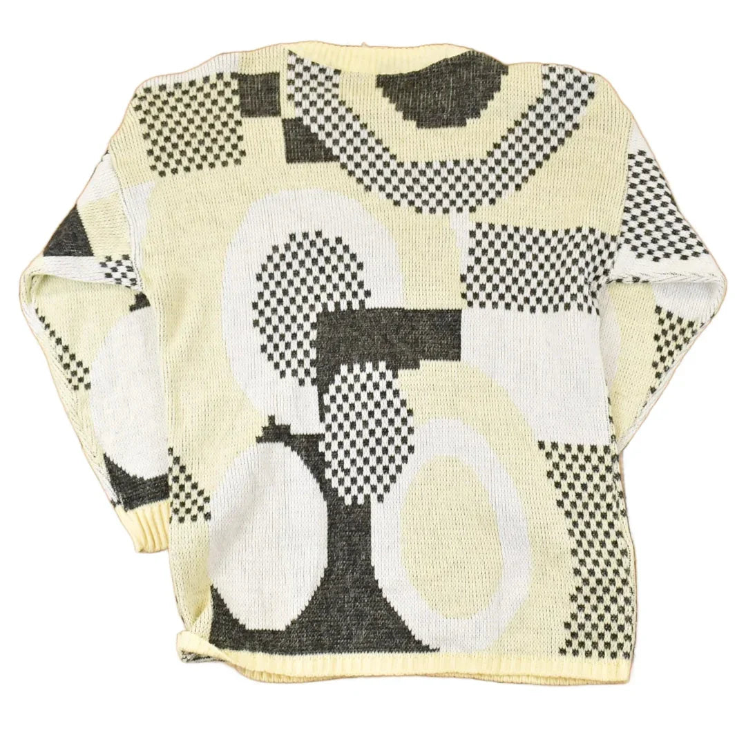 Vintage 1980s Carlcom Abstract Knit Crewneck Sweater Womens M from propervintagecanada