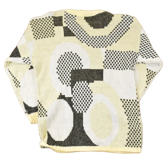 Vintage 1980s Carlcom Abstract Knit Crewneck Sweater Womens M from propervintagecanada