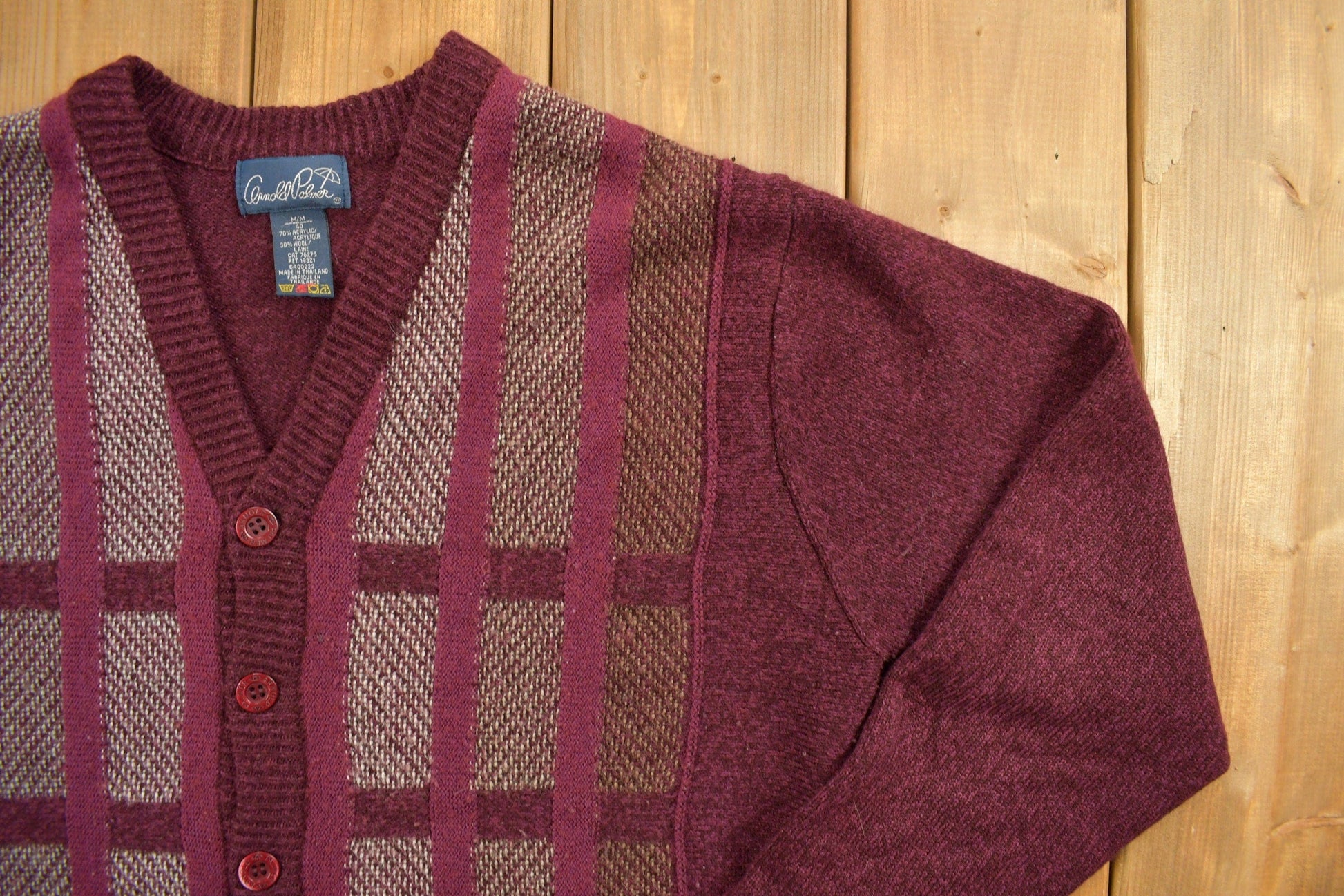 Vintage 1980s Carroll Palmer Knitted Cardigan Button Up Sweater Men's M from propervintagecanada