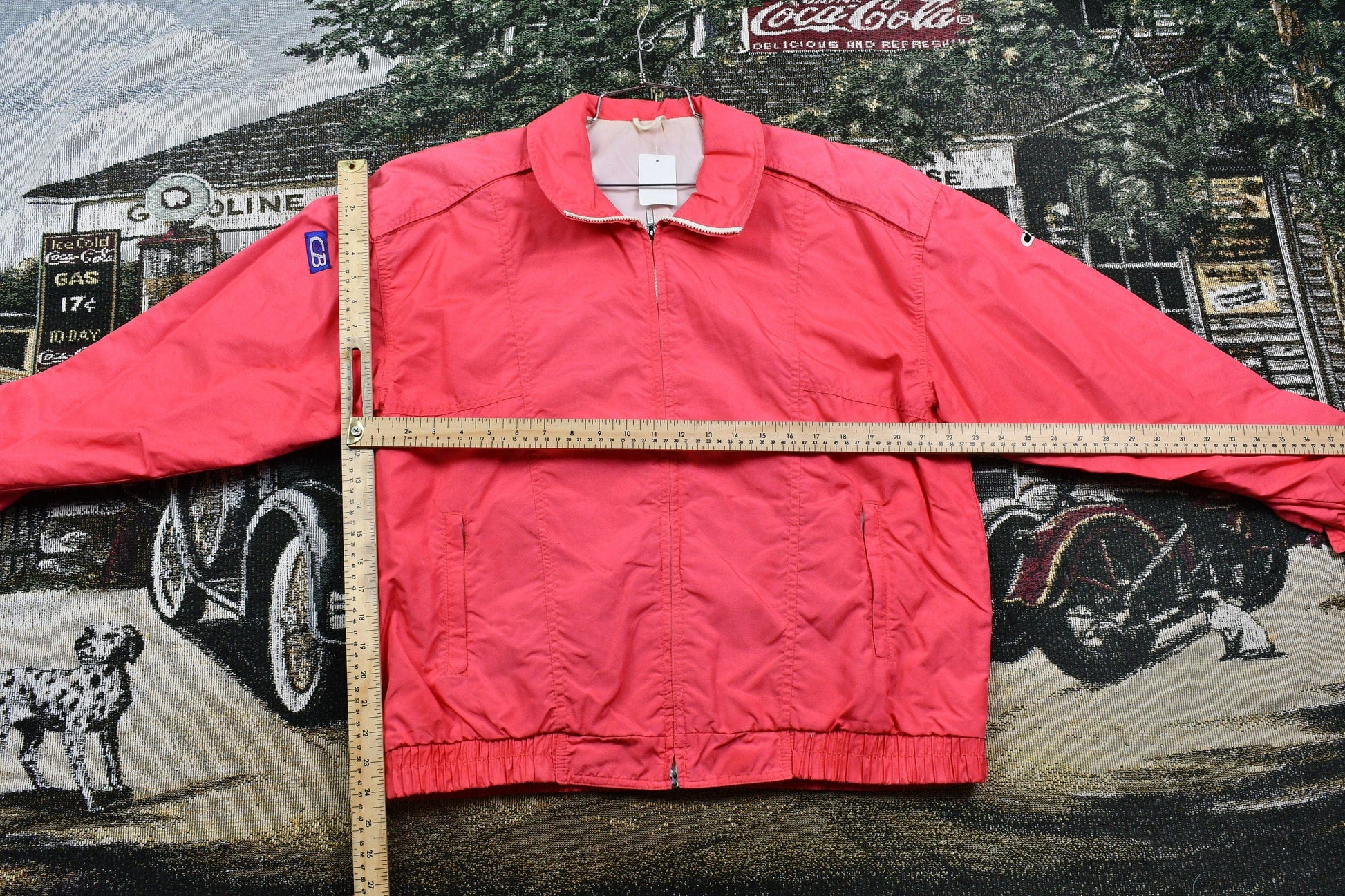 Vintage 1980s CB Sports Neon Pink Nylon Windbreaker Men's M from propervintagecanada