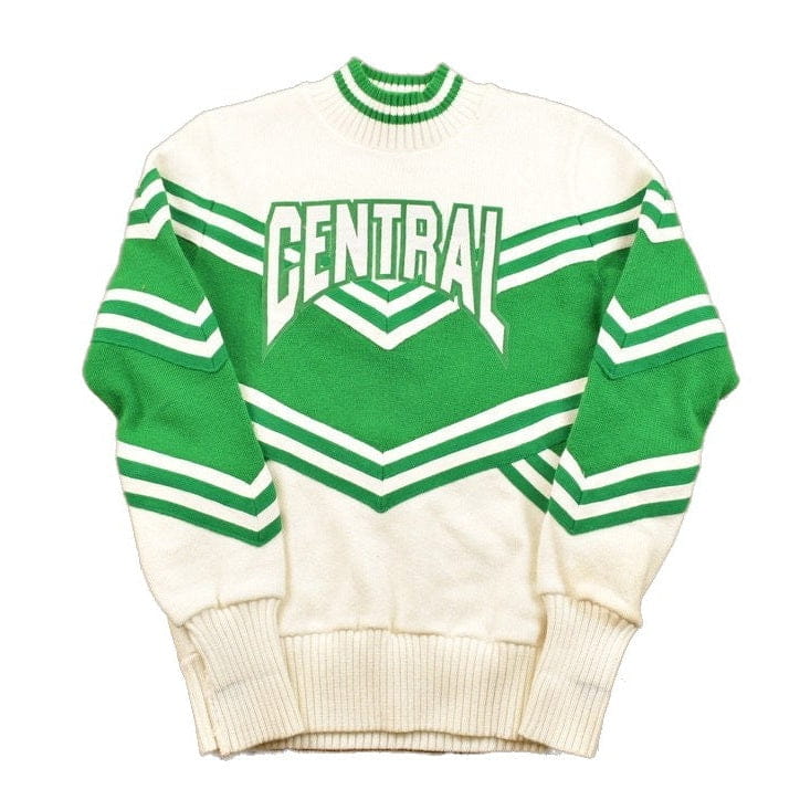 Vintage 1980s Central Collegiate Cheer Leader Knitted Crewneck Sweater Men's Medium from propervintagecanada