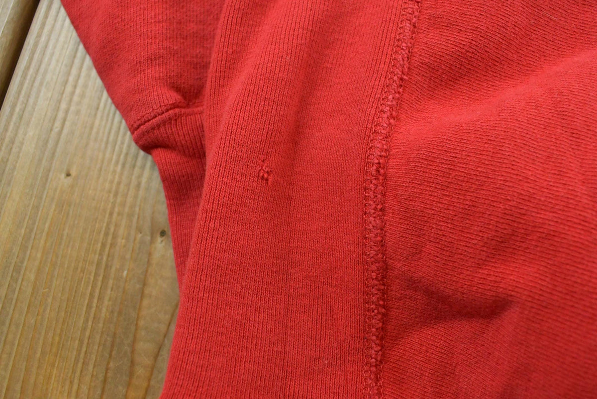 Vintage 1980s Champion Blank Red Reverse Weave Warm Up Crewneck Sweatshirt Men's M / Made in USA / 80s Streetwear from propervintagecanada