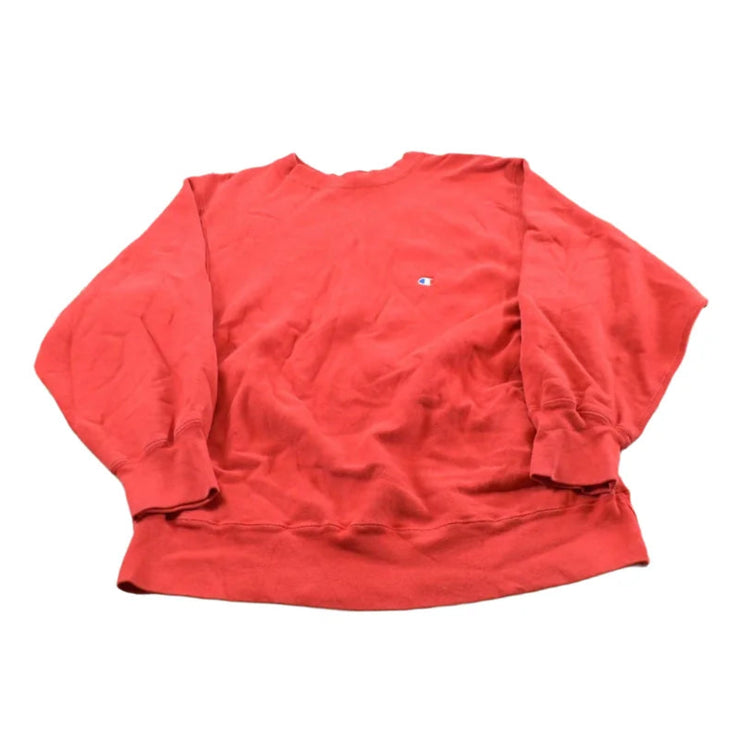 Vintage 1980s Champion Blank Red Reverse Weave Warm Up Crewneck Sweatshirt Men's M / Made in USA / 80s Streetwear from propervintagecanada