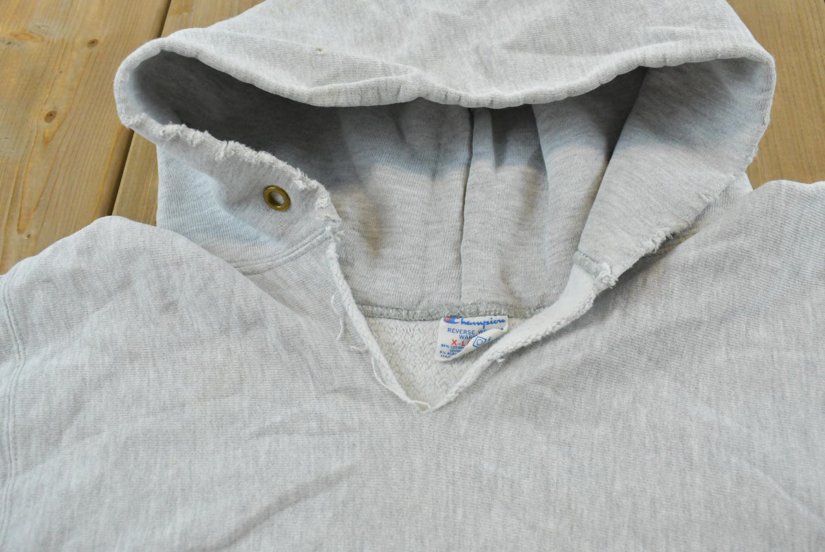 Vintage 1980s Champion Cushing Academy Hockey Reverse Weave Warm Up Hoodie Sweatshirt Men's L / Made in USA / 80s Streetwear from propervintagecanada