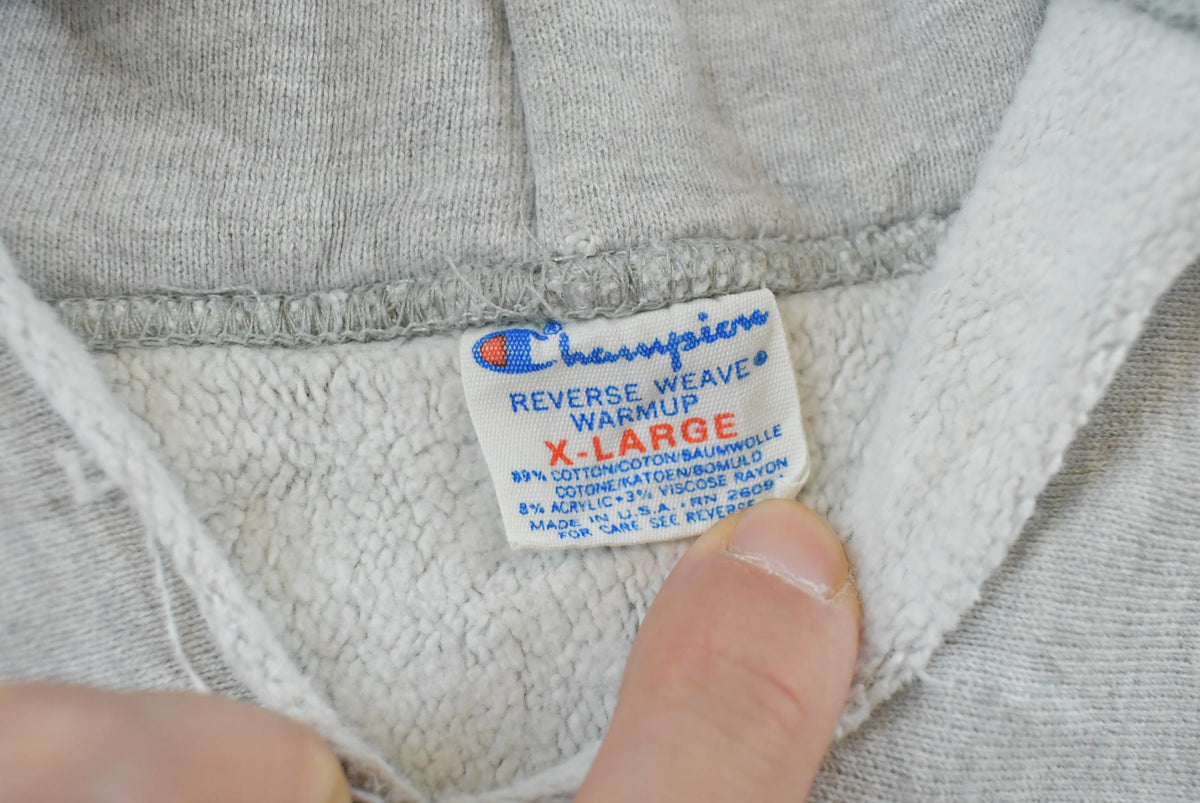 Vintage 1980s Champion Cushing Academy Hockey Reverse Weave Warm Up Hoodie Sweatshirt Men's L / Made in USA / 80s Streetwear from propervintagecanada