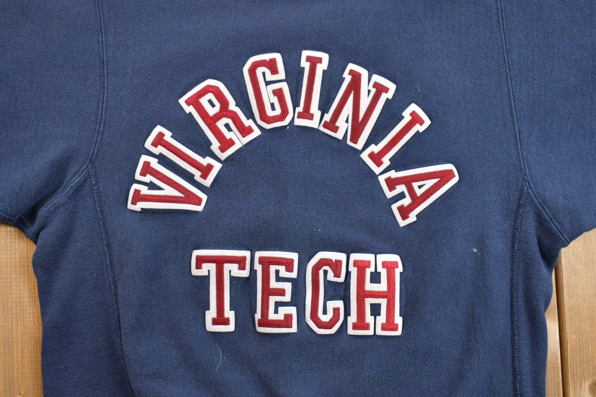 Vintage 1980s Champion Reverse Weave Warmup Virginia Tech Collegiate Crewneck Men's Small from propervintagecanada