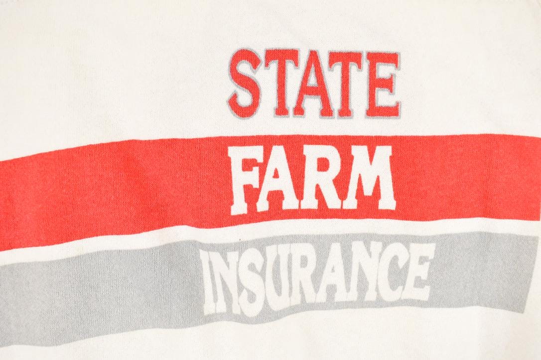 Vintage 1980s Champion State Farm Insurance Graphic Print Crewneck Sweatshirt Men's M from propervintagecanada