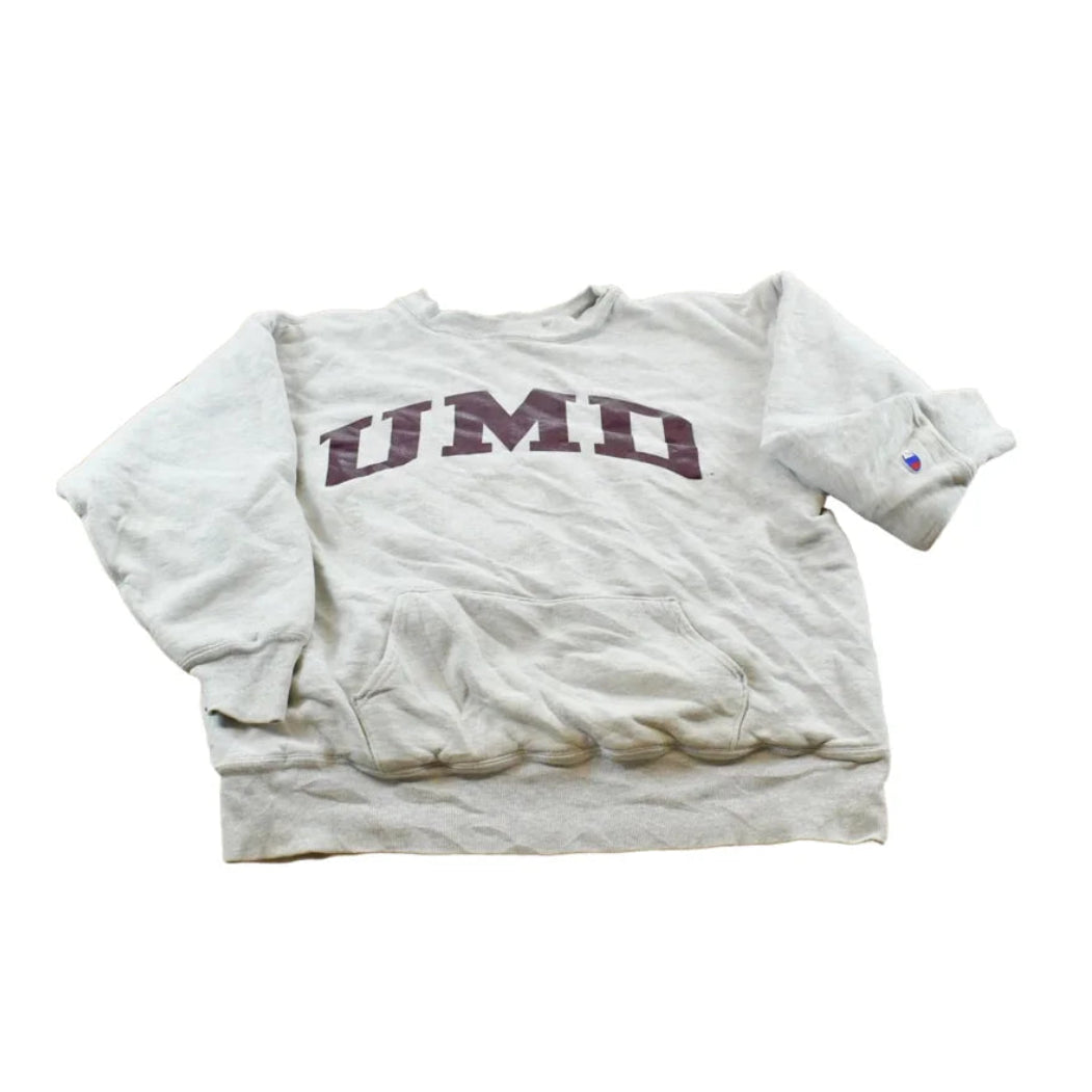 Vintage 1980s Champion University of Minnesota Duluth Double Face Reverse Weave Pocket Crewneck Sweatshirt Men's M / Made in USA Collegiate from propervintagecanada
