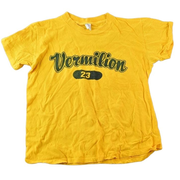 Vintage 1980s Champion Vermillion University Collegiate T-Shirt Men's XS from propervintagecanada
