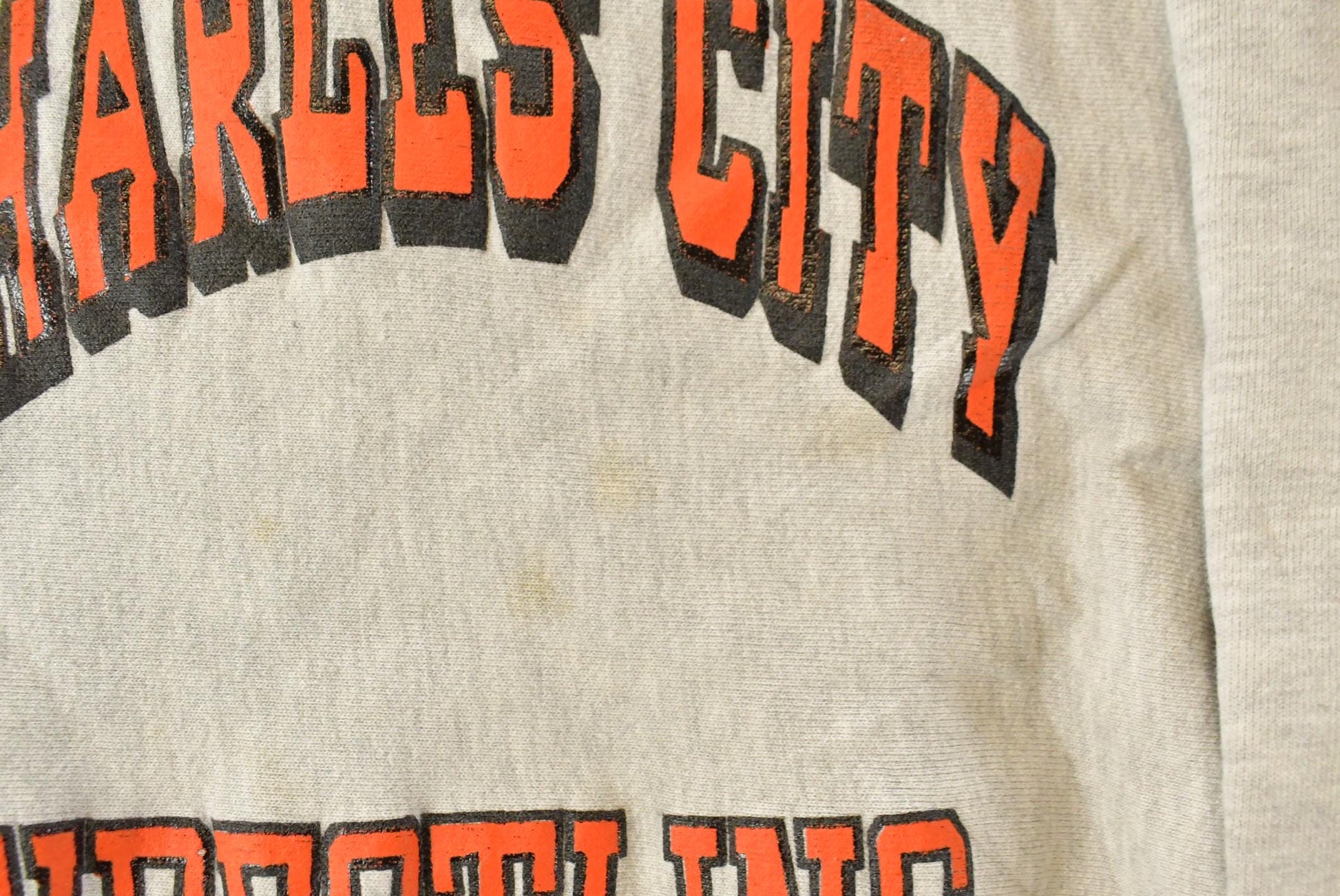 Vintage 1980s Charles City Wrestling Crewneck Sweatshirt Men's XL from propervintagecanada