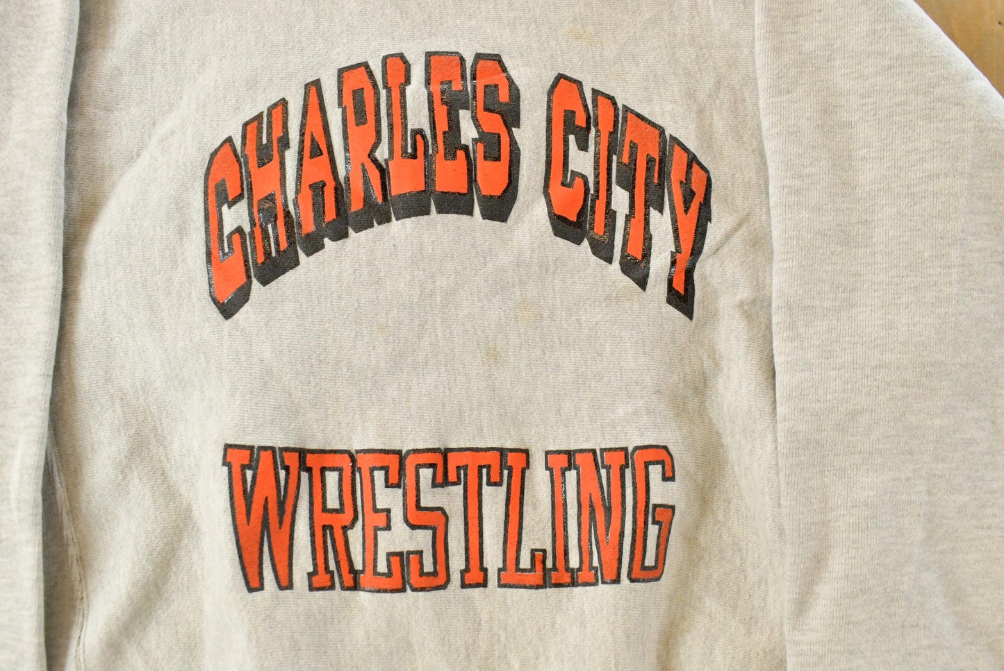 Vintage 1980s Charles City Wrestling Crewneck Sweatshirt Men's XL from propervintagecanada