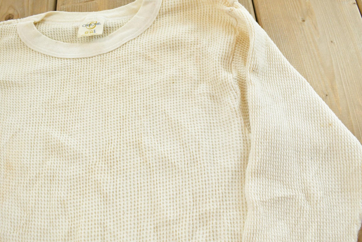 Vintage 1980s Cherokee Blank Thermal Long Sleeve T-Shirt Men's S from propervintagecanada