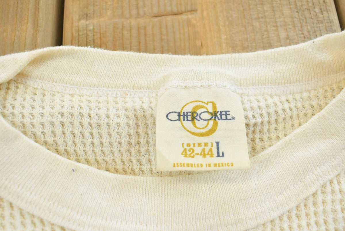 Vintage 1980s Cherokee Blank Thermal Long Sleeve T-Shirt Men's S from propervintagecanada